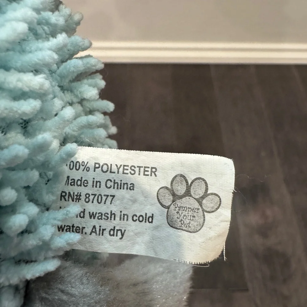 Pamper Your Pet Gray and Blue Elephant Dog Squeak Plus Pet Toy